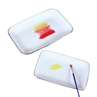 ✟Palette Chinese painting pigment plate ceramic rectangular white watercolor gouache professional ar