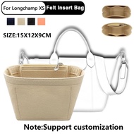 For Longchamp CUIR XS Bag Felt Cloth Insert bag Organizer Makeup Sling Organizer Travel Inner Purse 