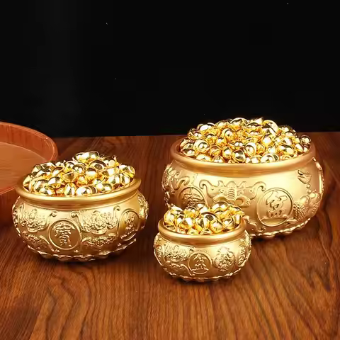 1Pcs Fortunate Brass Cornucopia Good Luck Magical Power Treasure Bowls Attract Wealth 4/6/8cm Deskto