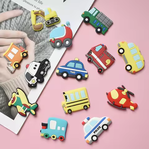 5Pcs Creative Cartoon Car Fridge Magnets For Kids Small Size Magnetic Fridge Magnet Transportation M