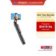 Amgras Tripod S01 Pro Selfie Stick Phone Tripod All in One Extendable Cell Tripod with Wireless Remo