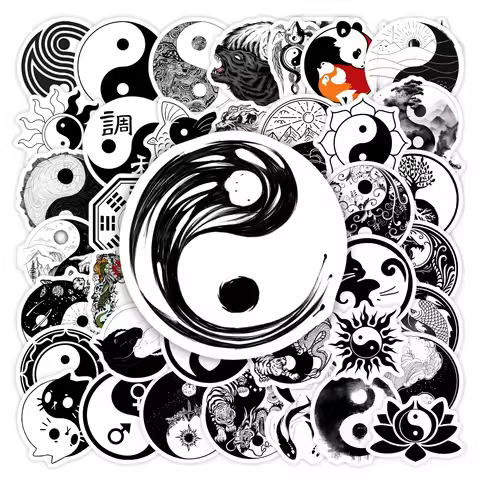 Chinese Yin Yang Stickers Taoism Zen Balance Yoga DIY Waterproof Decal for Laptops Phones Bottle Scr