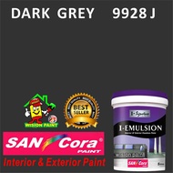 DARK GREY 9928 J ( 5L ) SANCORA I-EMULSION PAINT FOR INTERIOR AND EXTERIOR WALL PAINT / SAN CORA EMU