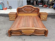 樟木雙人加大6尺實木床架(含床邊櫃)-床組-床底-床架