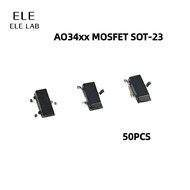 50Pcs Original AO3400-3407 Series SOT23 MOSFET ICs AO3400 AO3401 AO3402 AO3403 AO3404 AO3405 AO3406 