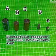 Electrolytic capacitor 10uF/15uF 35V/50V/350V/450V