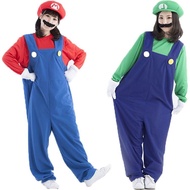 Halloween Adult Plumber Mario Masquerade Party Dress Up Costume Super Mario Show Overalls