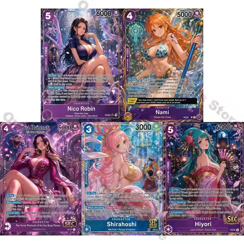 5Pcs One Piece Cards OTCG Card Anime Style Nico Robin Nami Boa Hancock Shirahoshi Kozuki Hiyori Card