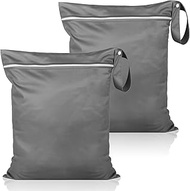 Pack of 2 Wet Bag, Wetbag Swimming Items, Waterproof Wet Bag with Zip, Reusable Dirty Clothing Bag O