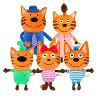 new 5pcs kid e cats Russian Три кота My Family Three Happy Cats Plush Doll Cookie Candy Pudding Anim