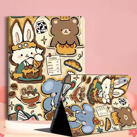 Cartoon Animal Retro Pattern For Lenovo Tab Xiaoxin Pad 700 Y900 Gen4 K10 P11 GT K11 3rd P11 P12 Plu