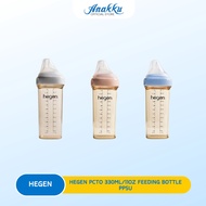 HEGEN Botol Susu PCTO 330ml / 11oz PPSU dengan Puting Aliran Laju & Penutup Satu Tangan untuk Bayi 6