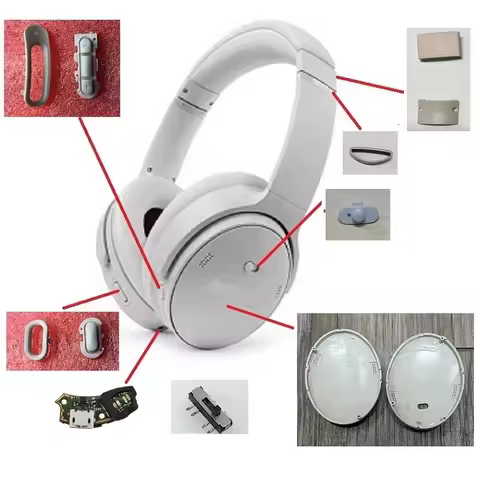 Repair Parts for Bose QuietComfort 45 QC45 Headphones,Power Switch,usbc charger port,Headphone repla