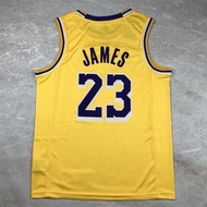 Heat Pressed Lakers James Basketball Jersey23Yellow Lakers Basketball Jersey Men