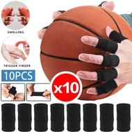 其他品牌 - (黑色) 關節彈性手指保護套10隻 排球 籃球護指 運動護具護套 護手指套 其他運動用品
