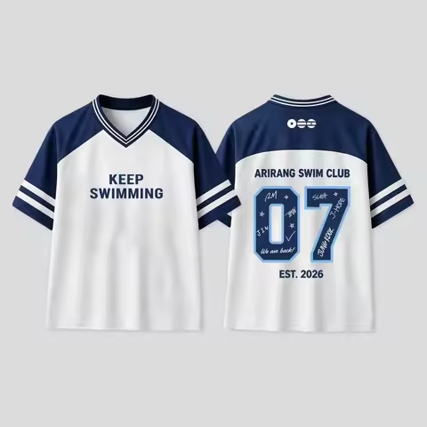 Family Matching Inspired By BTS Arirang Swim Club 07 Jersey Parent‑Child Concert Fan Supporter Short