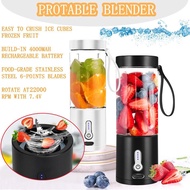 Powerful Electric Fruit Juicer Bottle 6 Cutter Smoothie Ice Blender 530ML BPA Free Portable Fruit Blender USB Rechargeable