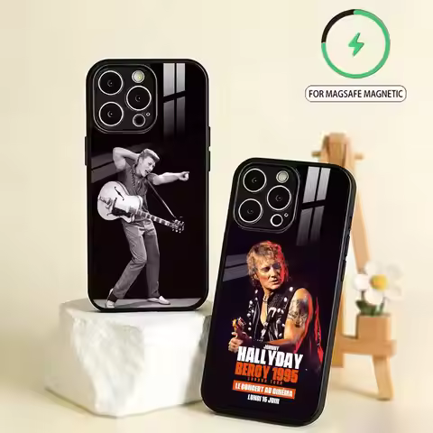 Singer J-Johnny Hallyday-es Phone Case For iPhone17, 16,15,14,13,12,11,Pro,Max,Plus,SE4,Magnetic Cha