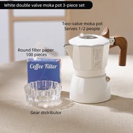 Bincoo Moka Pot Double Valve Small Coffee Machine Home Espresso Coffee Pot Set Coffee Utensils 2 peo