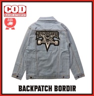 Patch Bordir Besar Emblem Bordir Jaket Punggung Thrasher Magazine