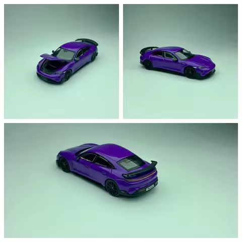 TH TRENDS HOBBY 1:64 Taycan Turbo GT Purple Model Car Limited Edition Alloy