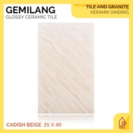KERAMIK GEMILANG 25 X 40 CADISH BEIGE / KERAMIK DINDING GLOSSY
