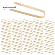 50Pcs Tongs Disposable Cooking Utensils Mini Bamboo Tongs Natural Toast Tongs for Cooking