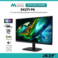 ACER 27" EK271 P6 / EK271P6 FULL HD (1920x1080 @144HZ) FLAT IPS LCD MONITOR (1MS, INPUT: VGA+ HDMI, 