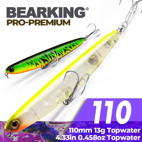 Bearking-Laser Hard Artificial Bait for Fishing, Pencil Fishing Lure, Crankbait Minnows, 3D Eyes, 1P