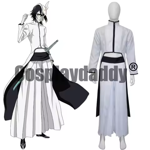 IN STOCK Bleach Cuatro Espada Ulquiorra Cifer Arrancar Kimono Outfit Anime Cosplay Costume