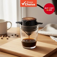 Travel-friendly stainless steel coffee filter, reusable and portable dripper for home and office.