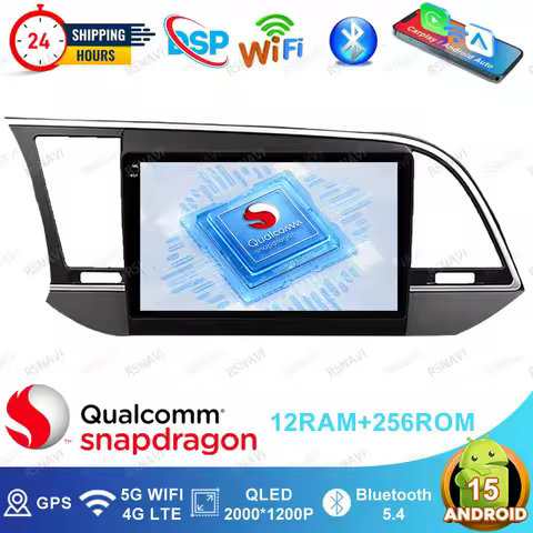 Android 15 Car Radio For Hyundai Elantra Avante AD 2015 ~ 2021 2016 2017 2018 Golf 7 Passat B6 Air C