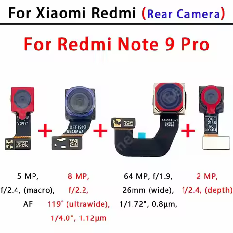 Rear Back Camera For Xiaomi Redmi Note 9 Pro Note9Pro Camera Module Backside View Replacement Spare 