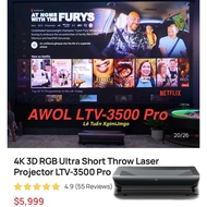 AWOL Vision LTV-3500 Pro Super Short Throw Projector. 125 million brand price 5999usd inbox shop. NE