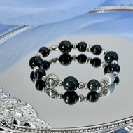 貓星人天鐵設計手鍊 - 醫療鋼/天鐵/彩虹黑曜石/貓星人彩曜石