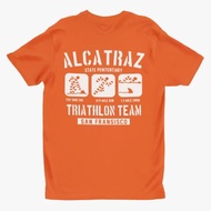 Vintage Retro T-Shirt Alcatraz Triathlon Team Orange