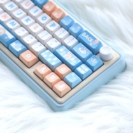 Blue Keycaps Seaside Ducks MDA Height Dye Sublimation Mechanical Keyboard Keycaps  PBT Cute 6.25U Sp