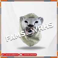 (QUALITY) Brown and White Tiger Mask for Adults and Children AJ-38