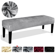 Velvet Fabric Bench Cover Super Soft Elastic Dining Room Chair Bench Covers Seat Cover For Home Living Room Bedroom Piano Room