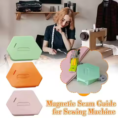 Magnetic Seam Guide Multifunctional Anti-Slip Grip Hem Guide Ruler Seam Guide Sewing Ruler Gauge Sup
