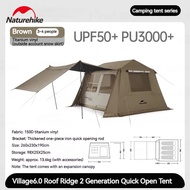 Naturehike Village6.0 Generation 2 Quick open tent เต็นท์ผ้าใบ 210D ทนทาน กว้างขวาง ขนาด2-6 คนพร้อมส