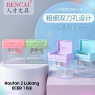 RENCAI 2-Hole Pencil Sharpener RETAIL / Crayon and Pencil Sharpener / Pastel Color Sharpener
