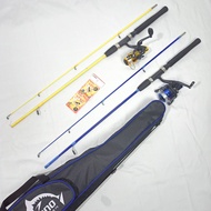 2 Full Set Alat Pancing Joran Sambung 120-150 Cm Tas Shimano Reel 5BB Lengkap Isi 2 Set Pancingan