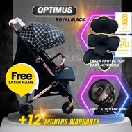 【OPTIMUS】Luxury Exclusive Baby  Two Way Adjustable Leather Handle Gold Plated Bar Gold Black  nuna  