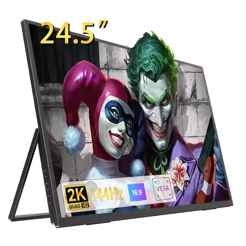 24.5" Portable Monitor 2.5K 144Hz IPS Second Screen Monitor miniHDMI Support Gaming for Laptop Phone