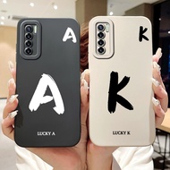 Tecno CG8 CG8h Case Tecno Camon 17 Pro Cover Simple Fashion Letters A-Z Pattern Design Silicone Shoc