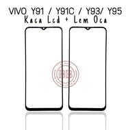 Original Kaca LCD Glass + Lem OCA Vivo Y91 Y91C Y93 Y95 - Glass OCA