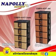 Napolly Lemari Laci Kabinet Plastik Motif Rotan 4 dan 5 Susun