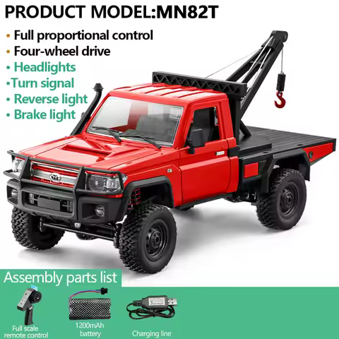 MN82T RC Car Electric Vehicle 1/12 RC Climbing Vehicle 4WD 2.4G Remote Control Simulation Crane Mode