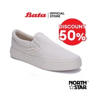 *Best Seller* Bata บาจา ยี่ห้อ North Star รองเท้าสนีกเกอร์ รองเท้าผ้าใบ รองเท้าผ้าใบทรงลำลอง Slip-On สำหรับเด็กผู้ชาย รุ่น STREET_I สีเบจ 4598188